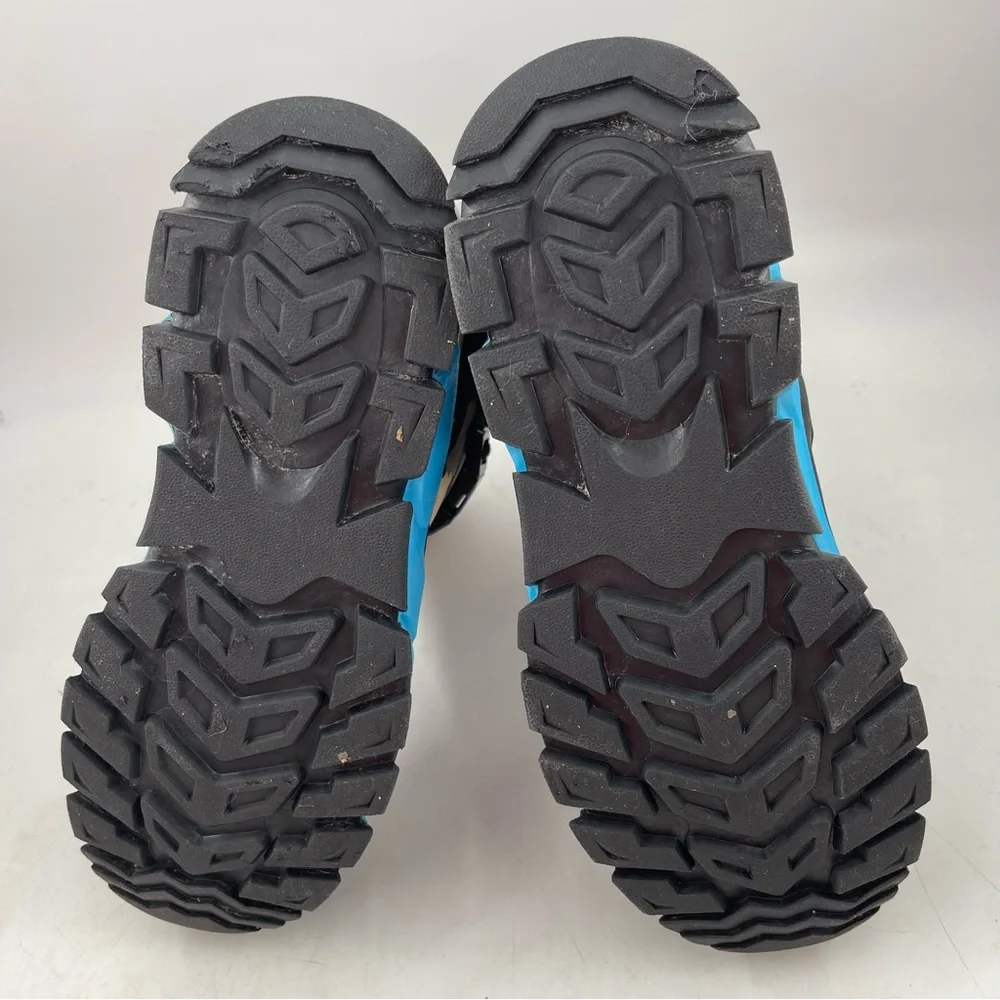 Kids Insulated Black Blue Camo- SZ 4 Y - Winter Snow Boot Cotton Warm Breathable